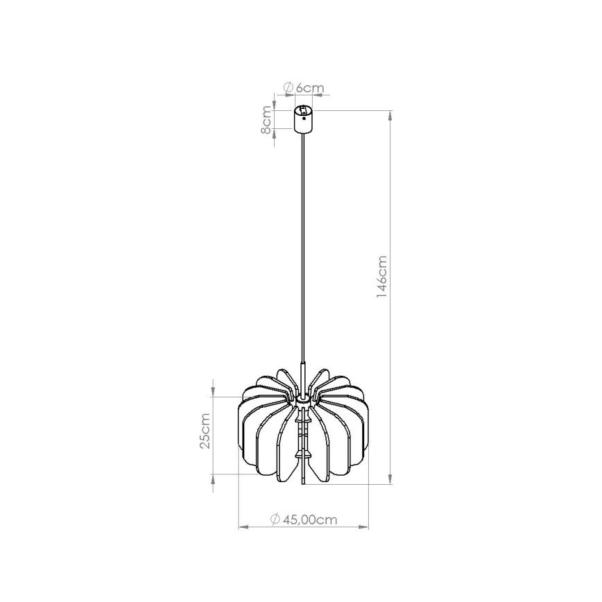 Pendel med kabel MULA 1xE27/15W/230V Ø 45 cm blå