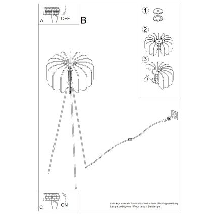 Gulvlampe MULA 1xE27/15W/230V cremefarvet
