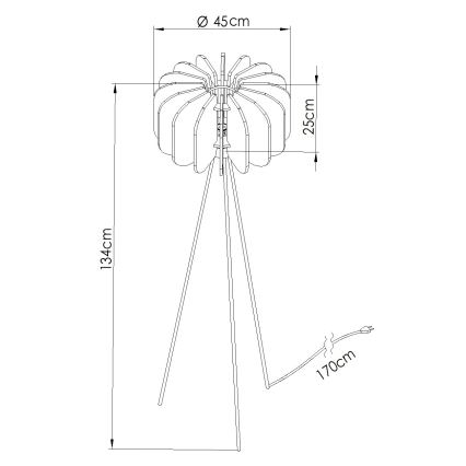 Gulvlampe MULA 1xE27/15W/230V gul