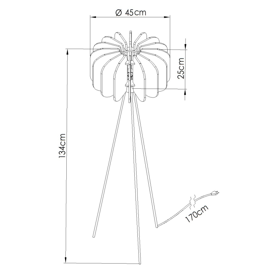 Gulvlampe MULA 1xE27/15W/230V gul