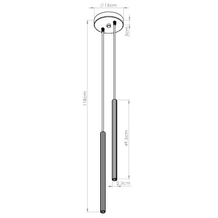 Pendellampe ARCHE 2xG9/8W/230V sort