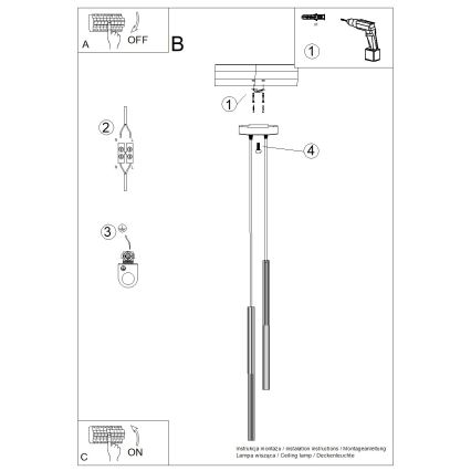 Pendellampe ARCHE 2xG9/8W/230V sort
