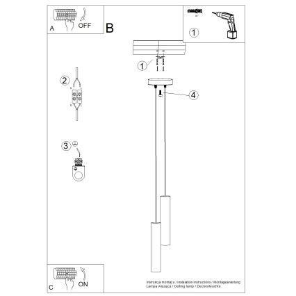 Pendellampe på wire LAGOS 2xGU10/10W/230V sort