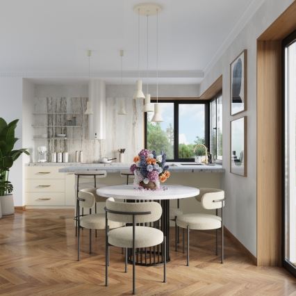 Pendel på ledning ESTRIA 1xE14/10W/230V Ø 14 cm cremefarvet