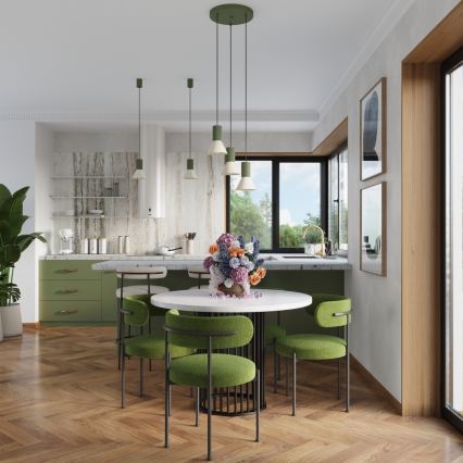 Pendel på kabel ESTRIA 3xE14/10W/230V Ø 30 cm grøn