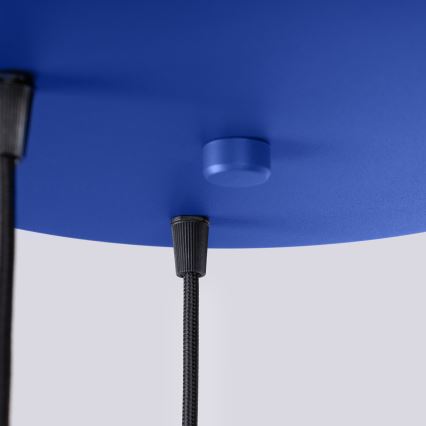 Pendel på ledning ESTRIA 3xE14/10W/230V Ø 30 cm blå