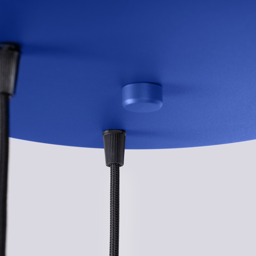 Pendel på ledning ESTRIA 3xE14/10W/230V Ø 30 cm blå