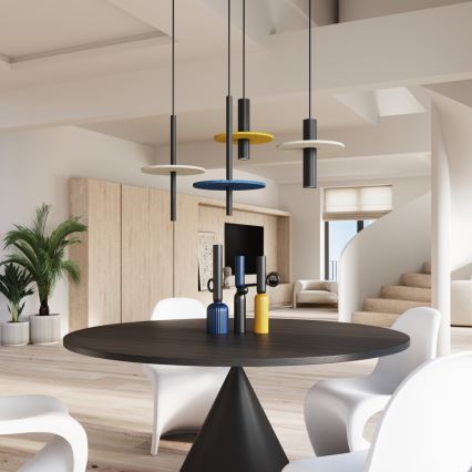 Loftpendel på kabel PELTA 1xGU10/10W/230V, sort/gul