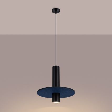 Pendellampe på kabel PELTA 1xGU10/10W/230V sort/blå