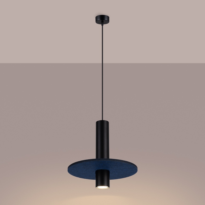 Pendellampe på kabel PELTA 1xGU10/10W/230V sort/blå