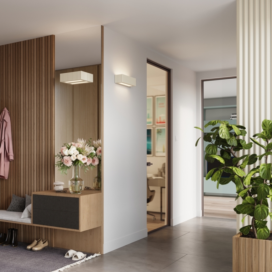 Væglampe RIGATA 1xE27/15W/230V keramik/cremefarvet