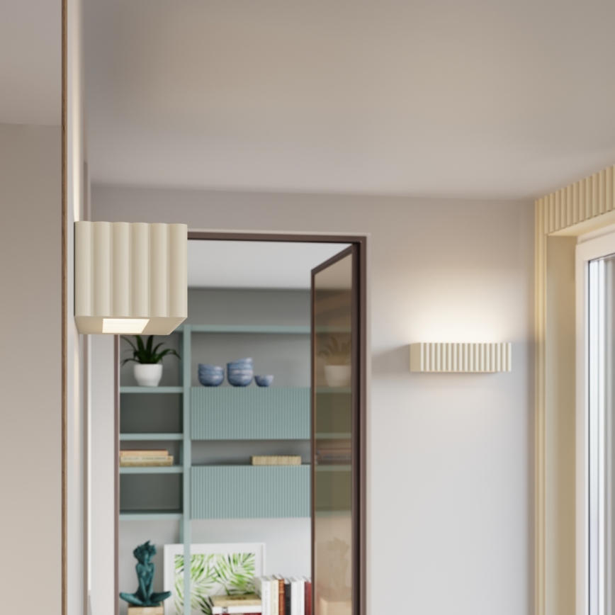 Væglampe RIGATA 1xE27/15W/230V keramik/cremefarvet