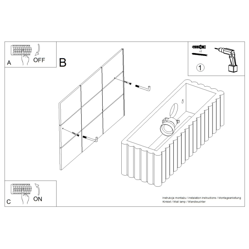 Væglampe RIGATA 1xE27/15W/230V keramik/cremefarvet