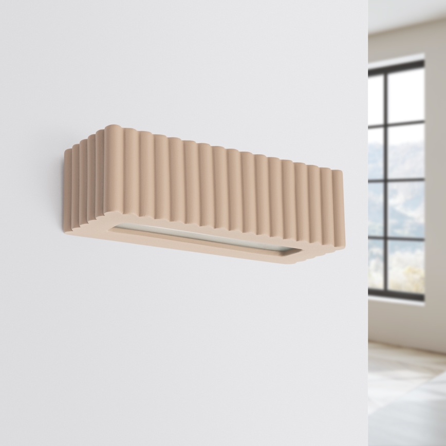 Væglampe RIGATA 1xE27/15W/230V keramik/taupe