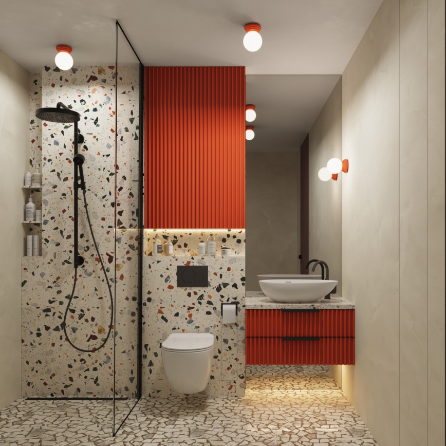 Badeværelses væglampe ZORI 1xG9/8W/230V IP44 rosa