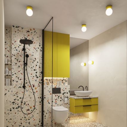 Badeværelsesloftlampe ZORI 1xG9/8W/230V Ø 12 cm IP44 gul