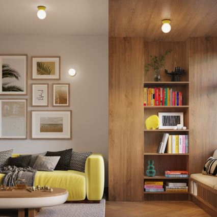 Badeværelsesloftlampe ZORI 1xG9/8W/230V Ø 12 cm IP44 gul