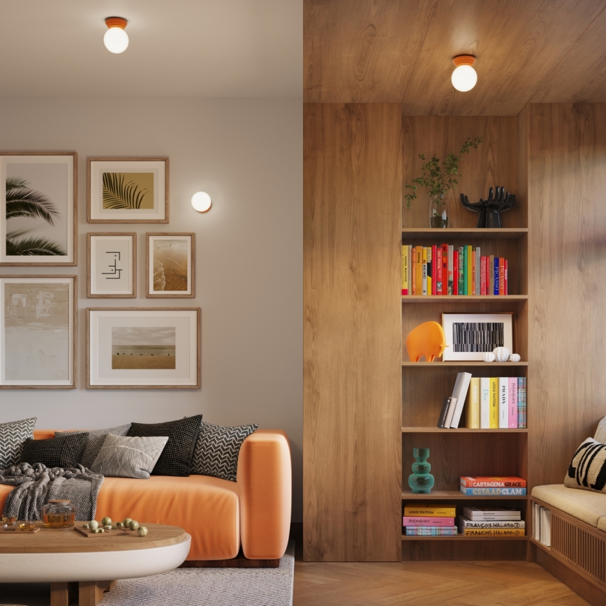 Badeværelsesloftlampe ZORI 1xG9/8W/230V Ø 12 cm IP44 orange