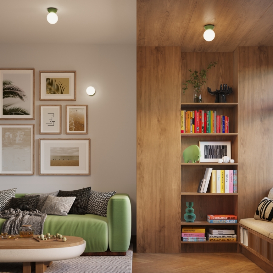 Badeværelsesloftlampe ZORI 1xG9/8W/230V Ø12 cm IP44 grøn