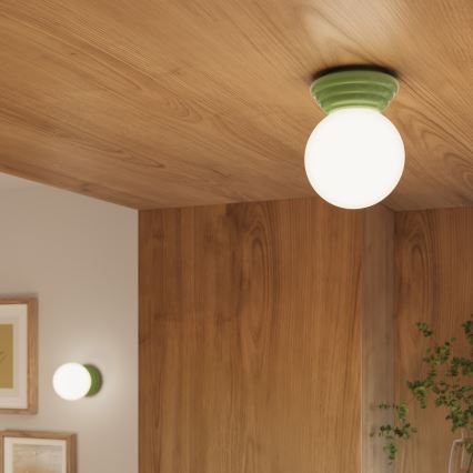 Badeværelsesloftlampe ZORI 1xG9/8W/230V Ø12 cm IP44 grøn