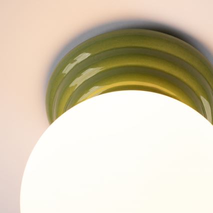 Badeværelsesloftlampe ZORI 1xG9/8W/230V Ø12 cm IP44 grøn