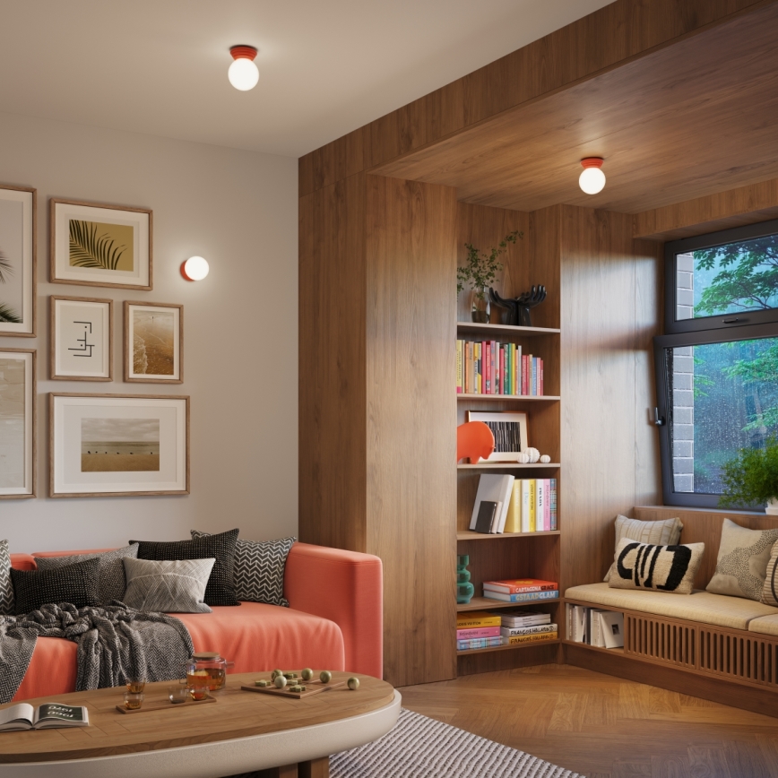 Badeværelsesloftlampe ZORI 1xG9/8W/230V Ø 12 cm IP44 rosa