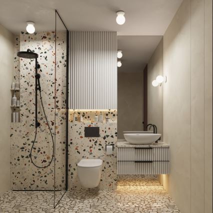 Badeværelsesloftlampe ZORI 1xG9/8W/230V Ø 12 cm IP44 hvid