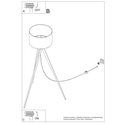 Gulvlampe NATT 1xE27/15W/230V, blå