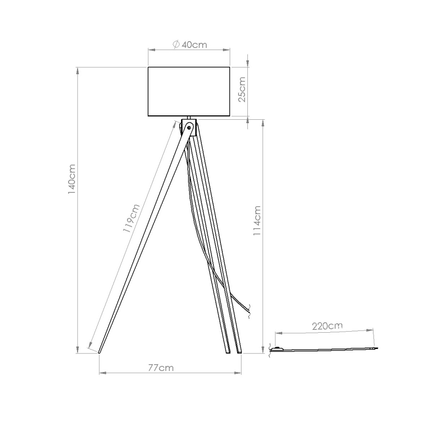 Gulvlampe NATT 1xE27/15W/230V hvid