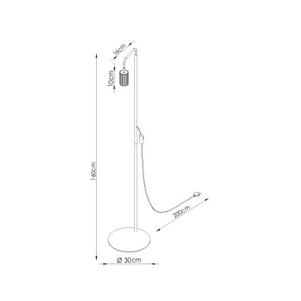 Gulvlampe KARBON 1xGU10/10W/230V sort