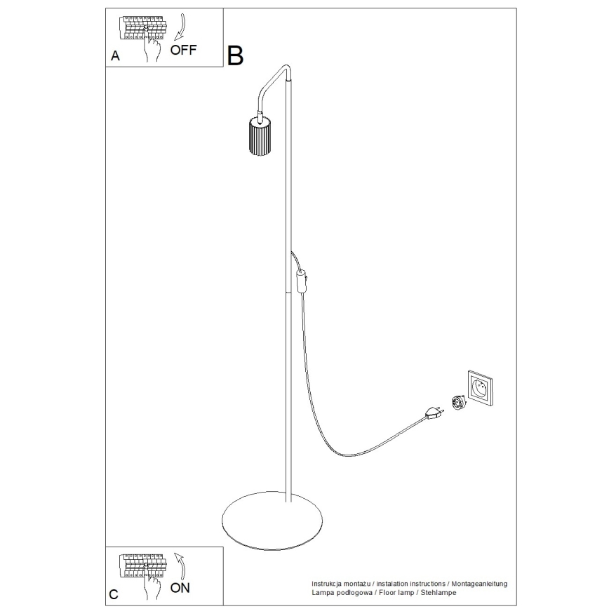 Gulvlampe KARBON 1xGU10/10W/230V sort