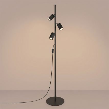Gulvlampe KARBON 3xGU10/10W/230V sort