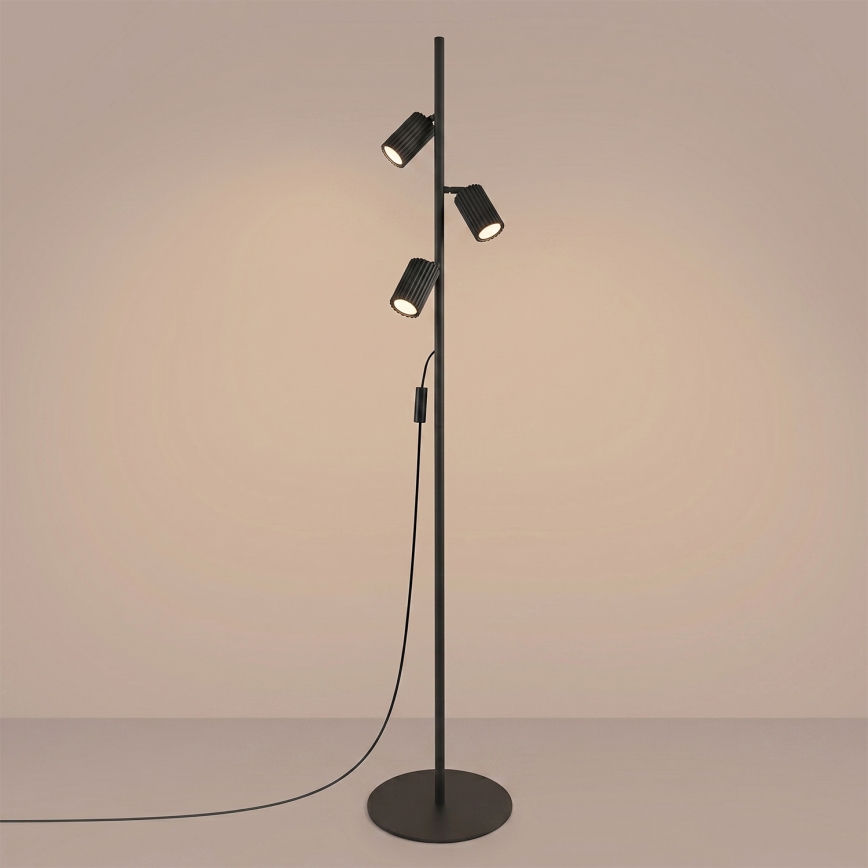 Gulvlampe KARBON 3xGU10/10W/230V sort