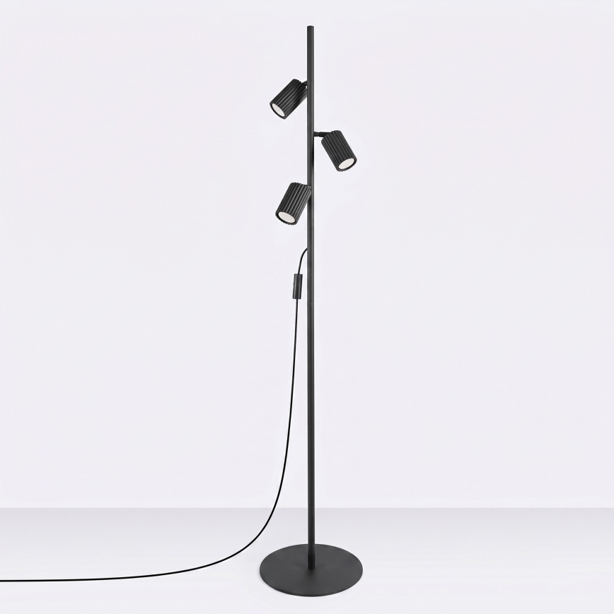 Gulvlampe KARBON 3xGU10/10W/230V sort