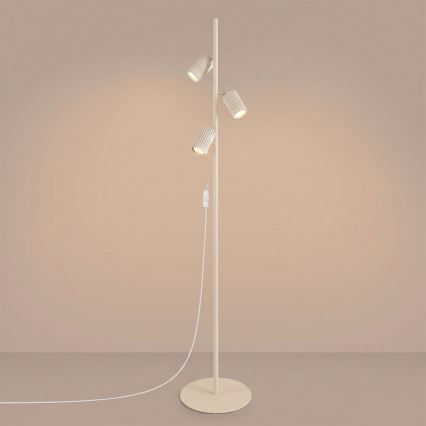 Gulvlampe KARBON 3xGU10/10W/230V cremefarvet
