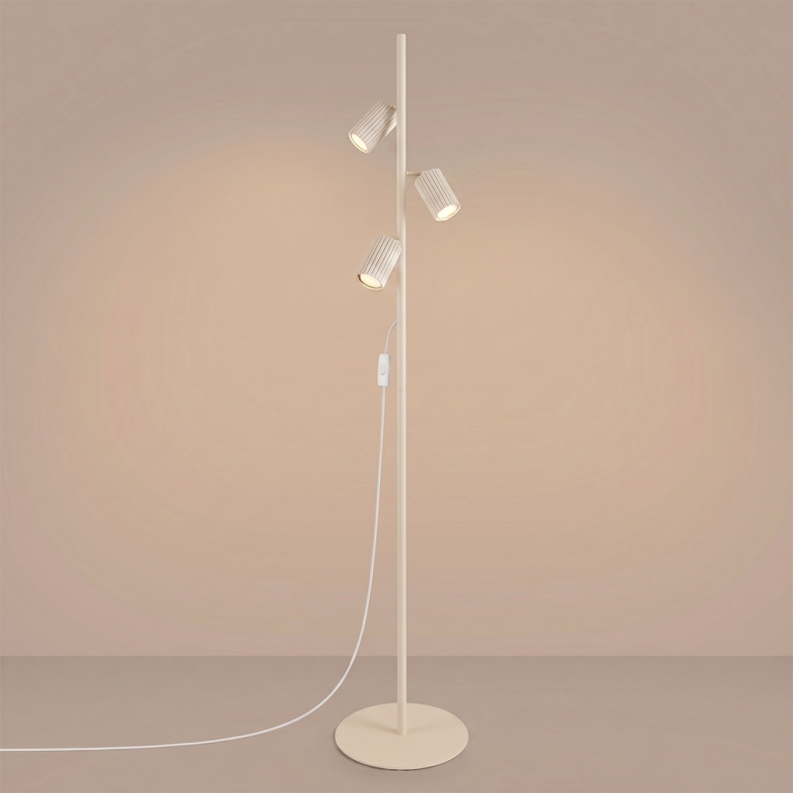 Gulvlampe KARBON 3xGU10/10W/230V cremefarvet