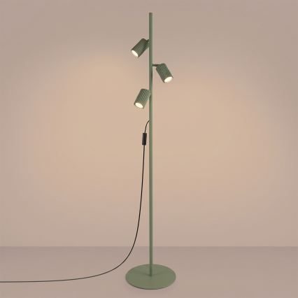 Gulvlampe KARBON 3xGU10/10W/230V grøn