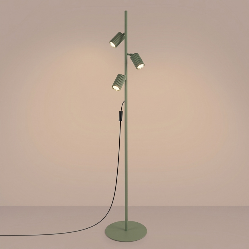 Gulvlampe KARBON 3xGU10/10W/230V grøn