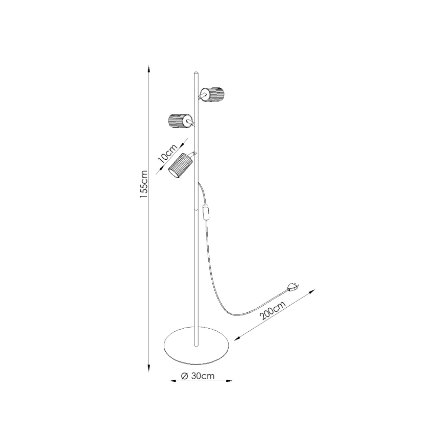 Gulvlampe KARBON 3xGU10/10W/230V grøn