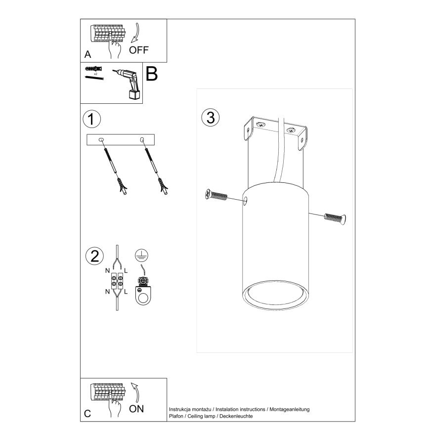 Spotlampe LAGOS 1xGU10/10W/230V 10 cm grøn