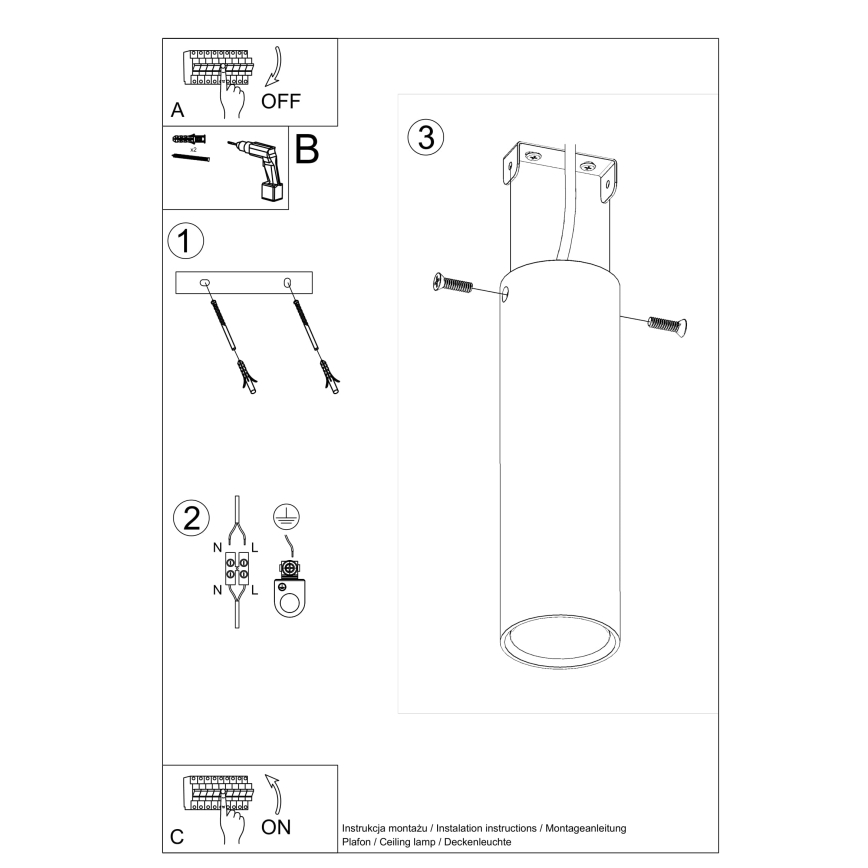 Spotlampe LAGOS 1xGU10/10W/230V 20 cm grøn