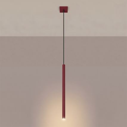 Pendel på ledning PASTELO 1xG9/8W/230V rød