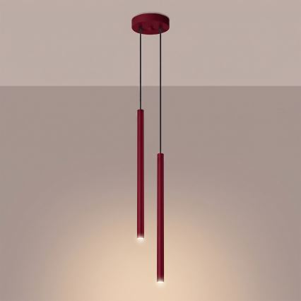 Pendel på kabel PASTELO 2xG9/8W/230V rød