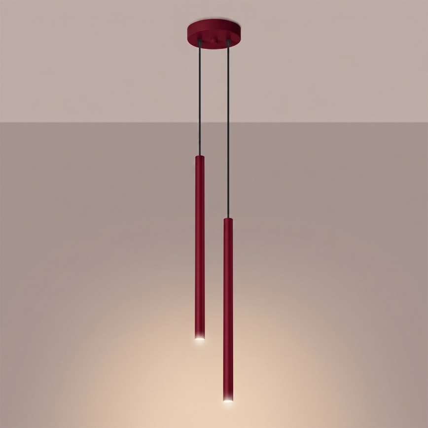 Pendel på kabel PASTELO 2xG9/8W/230V rød