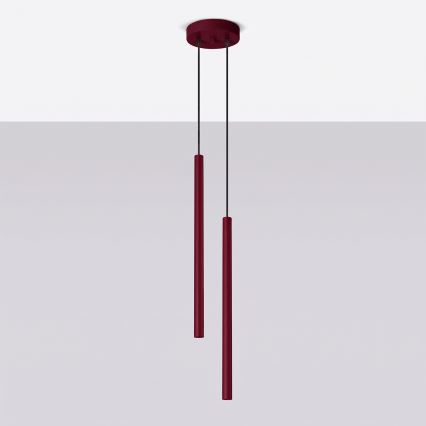 Pendel på kabel PASTELO 2xG9/8W/230V rød