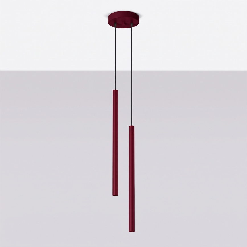 Pendel på kabel PASTELO 2xG9/8W/230V rød