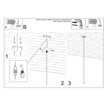 Pendellampe med kabel PASTELO 1xG9/8W/230V blå