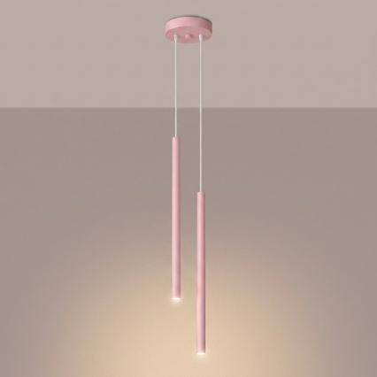 Pendel på kabel PASTELO 2xG9/8W/230V lyserød
