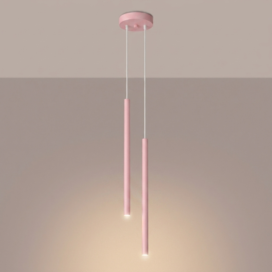 Pendel på kabel PASTELO 2xG9/8W/230V lyserød