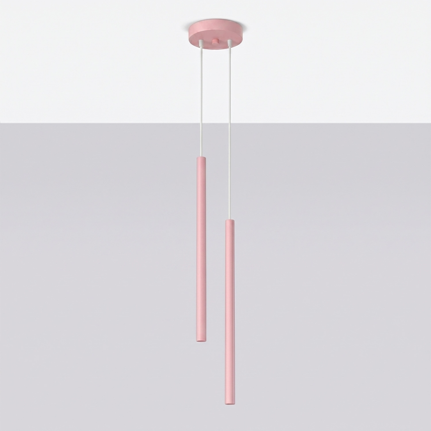 Pendel på kabel PASTELO 2xG9/8W/230V lyserød